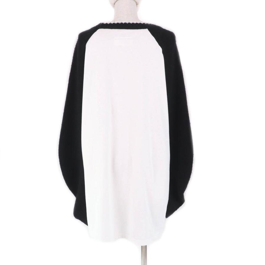 極美品★MM6 Maison Margiela エムエムシックス メゾンマルジェラ S52GP0144 モヘア混 ナンバーロゴ クルーネック 切替ニット 黒 白 S MM6 極美品☆MM6 Maison Margiela エムエムシックス メゾンマルジェラ