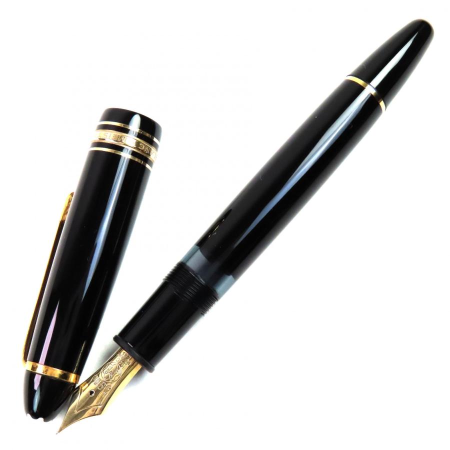 美品△MONTBLANC モンブラン マイスターシュテュック 146 ペン先14K EFニブ ホワイトスター 万年筆 ブラック ゴールド ドイツ製_2