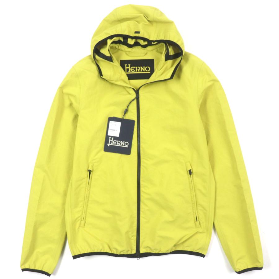 未使用品▼Herno ヘルノ 2018年製 GI0154U フード・ラバーロゴプレート付き WZIPUP マウンテンパーカー イエロー 46 ハンガー付き 正規品 HERNO（ヘルノ） 未使用品▽Herno 2018年製 GI0154U フード・ラバー
