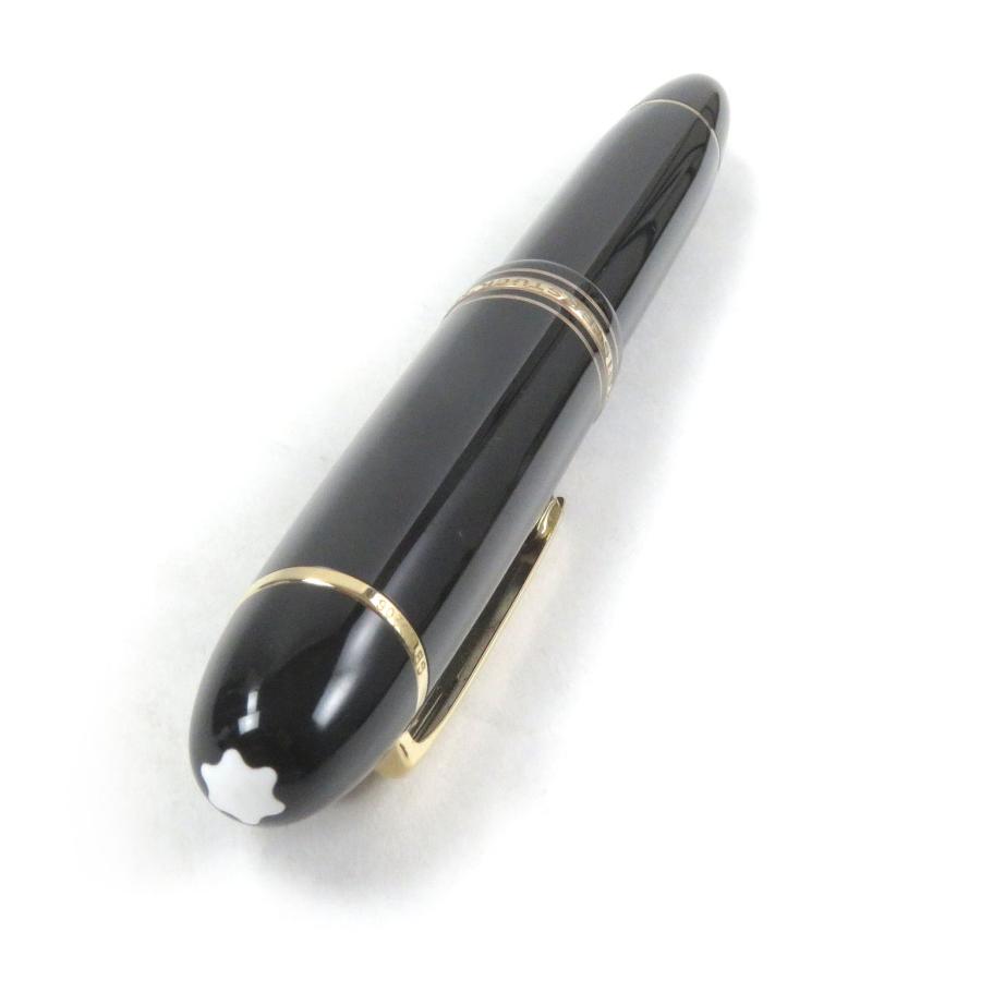 美品□MONTBLANC モンブラン マイスターシュテュック 149 ペン先18K Fニブ キャップ式 万年筆 ブラック ゴールド 西ドイツ製 メンズ