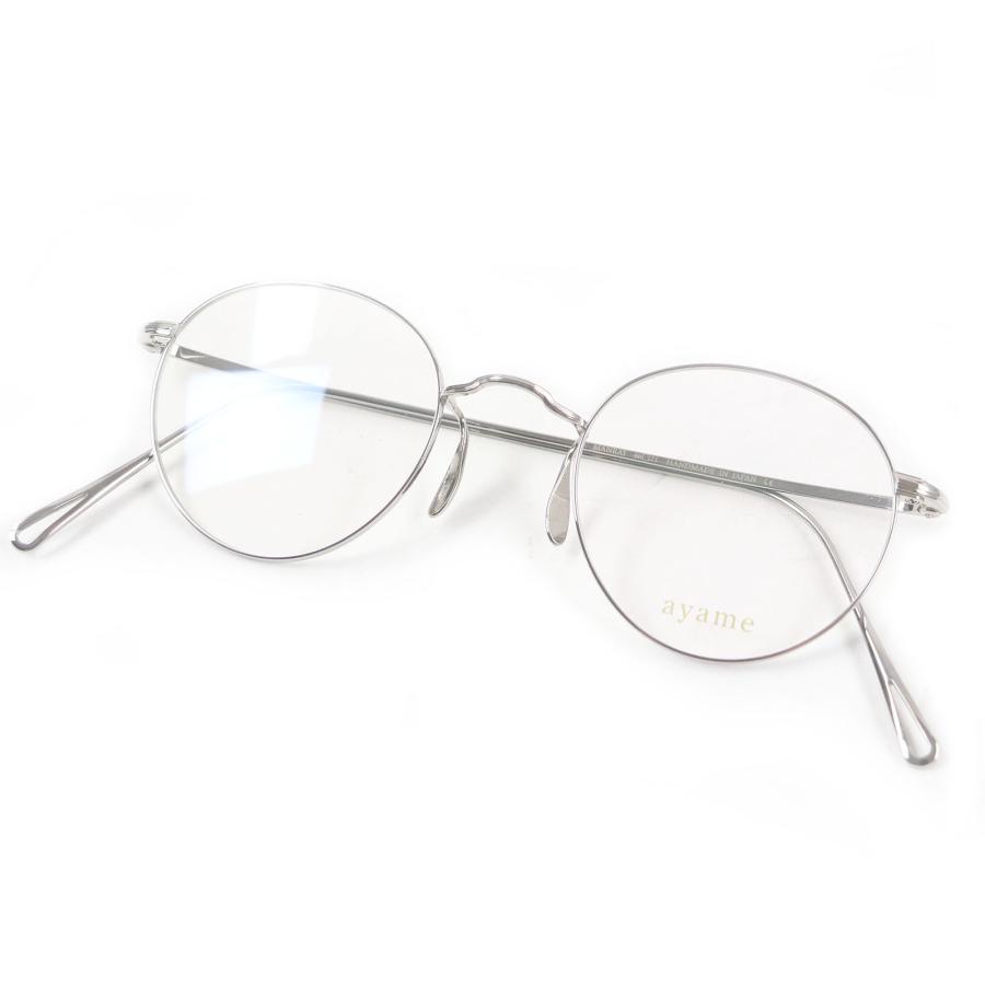 極美品□ayame アヤメ MANRAY ボストンフレーム メガネ 眼鏡 アイウェア シルバー 46□21 デモレンズ ケース付き 日本製 メンズオススメ 極美品□ayame アヤメ MANRAY ボストンフレーム メガネ 眼鏡 アイ