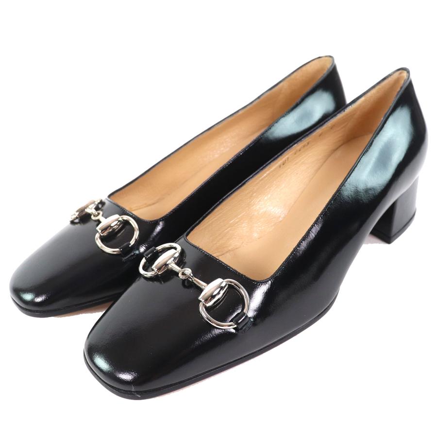 GUCCI ブラック ゴールド装飾 サイズ37 グッチ ホースビット パンプス