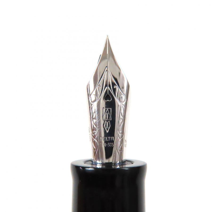 極美品▼DELTA デルタ ドルチェビータ ミディアム ペン先14K SV925 EFニブ 33838 万年筆 オレンジ ブラック シルバー イタリア製 重量32.9g メンズ 極美品▽DELTA デルタ ドルチェビータ ミディアム ペン先14K SV925 EF
