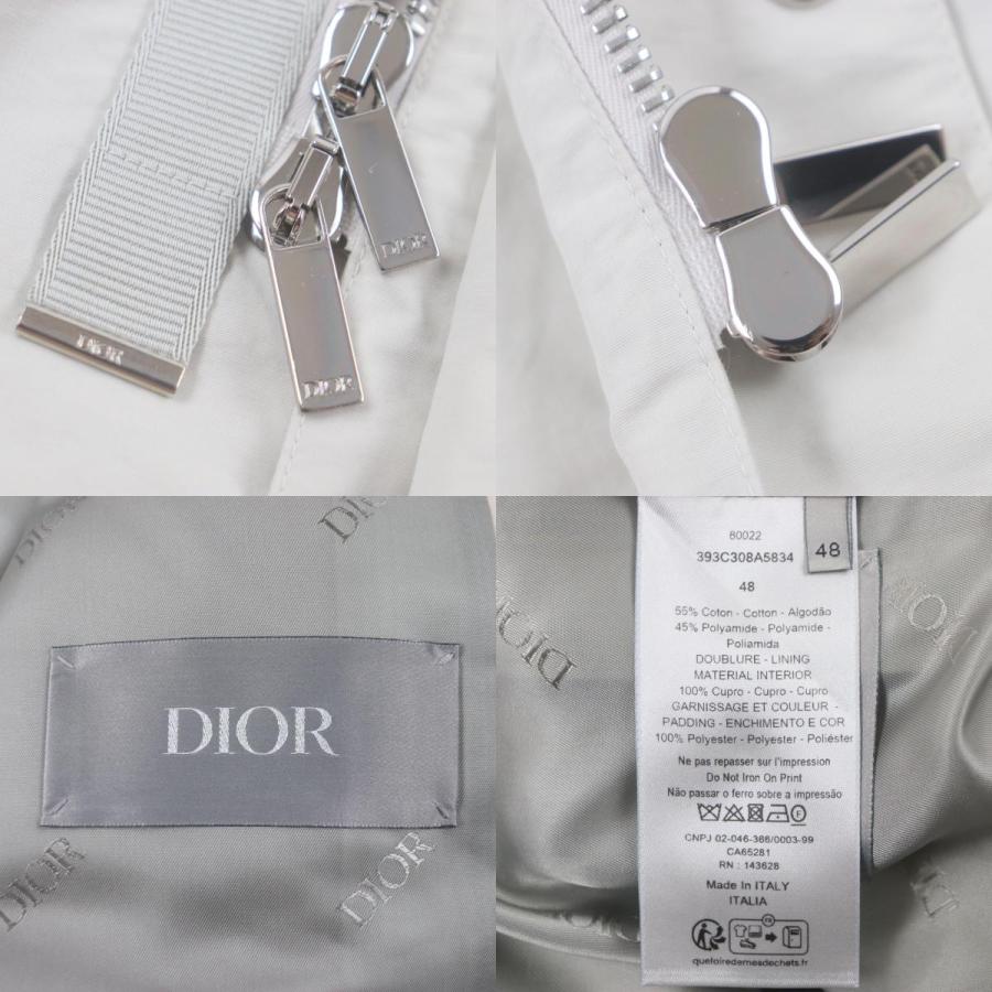 極美品▼DIOR ディオール オム 23AW 39C308A5834 バックプリント フード付き テクニカルコットン WZIPUP モッズコート 48 正規品 メンズの画像