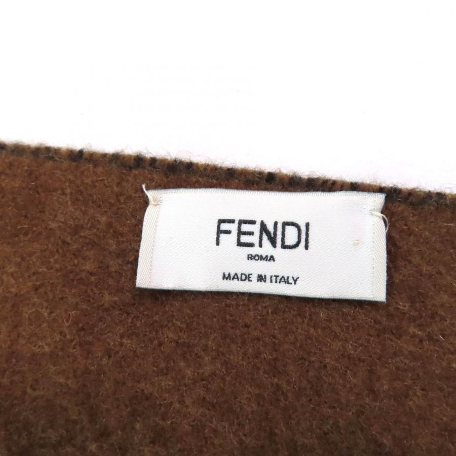FENDI（フェンディ） 美品☆FENDI FXT252 カシミヤ混 ズッカ柄 ファー
