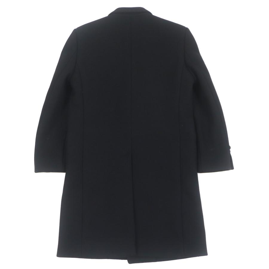 極美品▼CELINE セリーヌ 2M025863C ウール90% ロゴ入りボタン シングル チェスターコート ブラック 44 イタリア製 正規品 メンズ CELINE（セリーヌ） 極美品▽CELINE 2M025863C ウール90% ロゴ入り