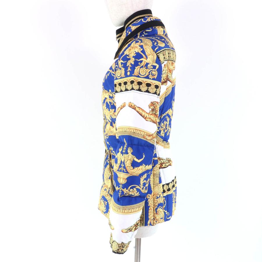 未使用品☆VERSACE ヴェルサーチ A80273 バロックプリント メデューサボタン ダウンジャケット マルチ 36 イタリア製 正規品 レディースの画像