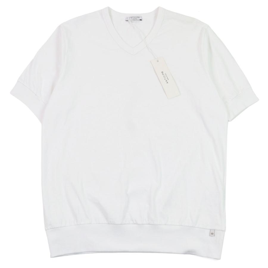未使用品○ANTICIPO アンティーチポ INZOLIA インツォリア ロゴタグ スムースコットン Vネック リブ切替 半袖Ｔシャツ 42 正規品 メンズ 未使用品○ANTICIPO アンティーチポ INZOLIA インツォリア ロゴタグ