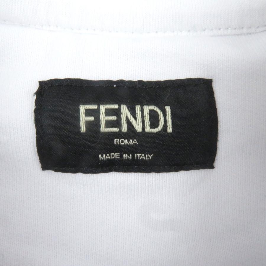 極美品□FENDI フェンディ FY1079 コットン100% ロゴエンボス 長袖 トレーナー スウェットシャツ ホワイト XL イタリア製 正規品 メンズ FENDI（フェンディ） 極美品□FENDI FY1079 コットン100% ロゴエンボス