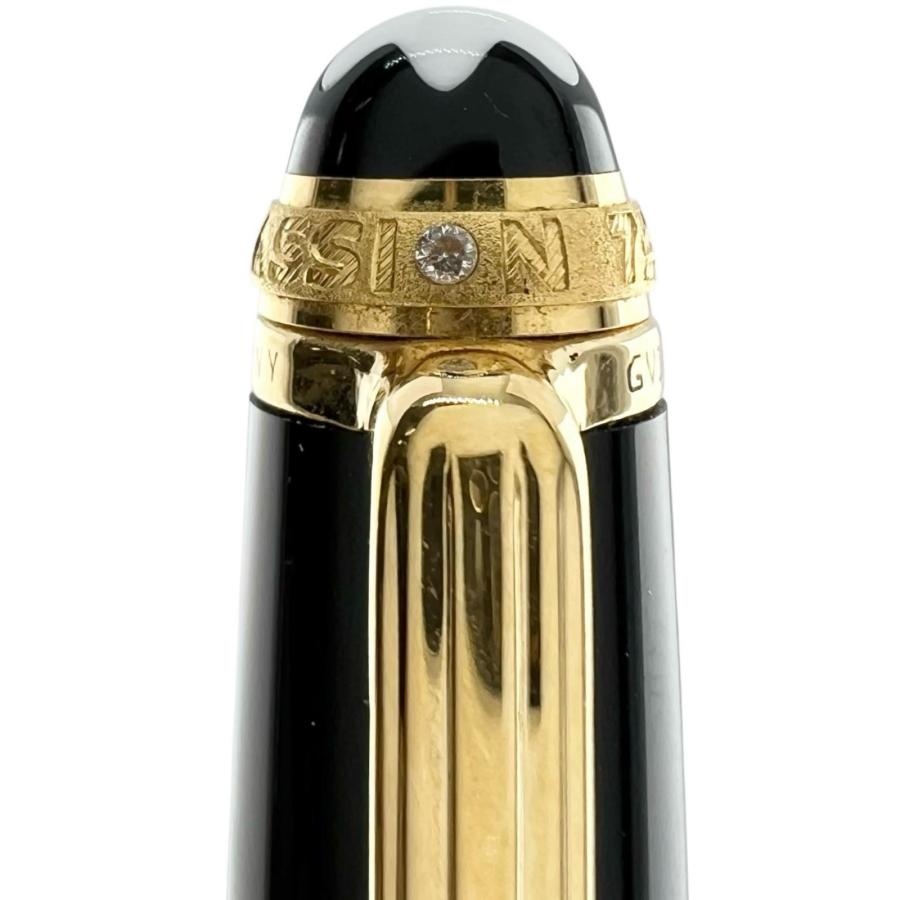美品▲MONTBLANC モンブラン マイスターシュテュック クラシック 75周年 1Pダイヤ ツイスト式 ボールペン ブラック ドイツ製　メンズ