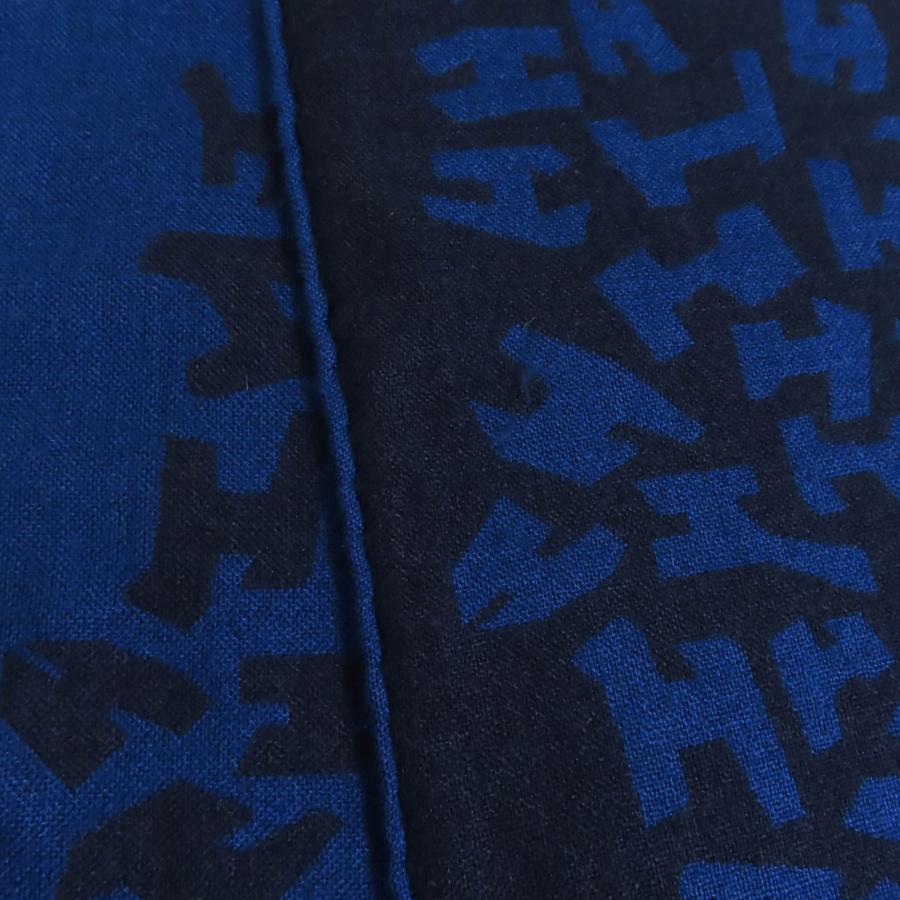 HERMES（エルメス） 美品◇HERMES カシミヤ シルク混 Hロゴ 総柄 ミニ