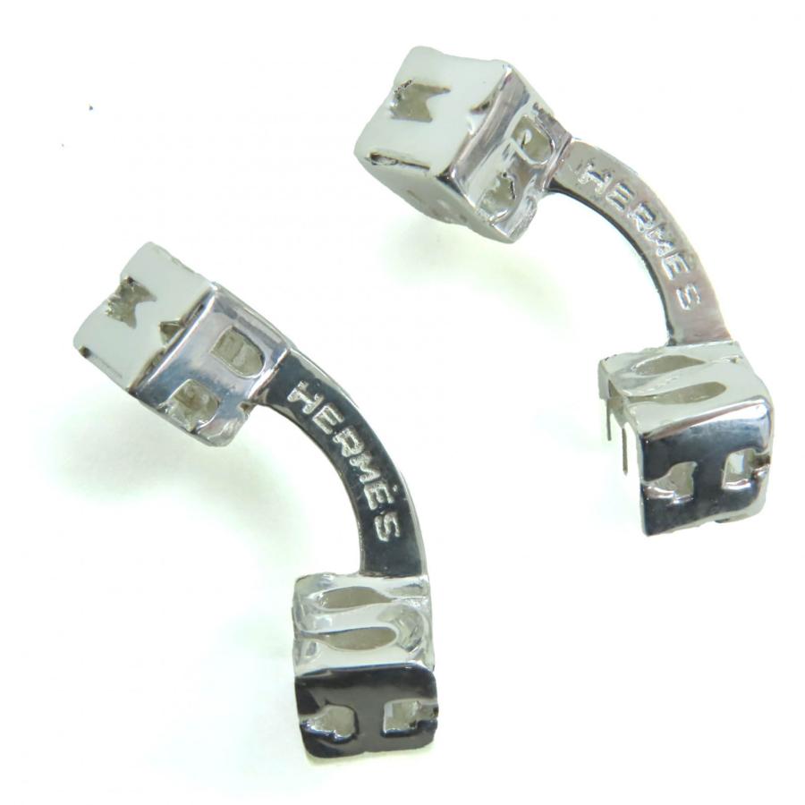 美品◇HERMES エルメス ヴィンテージ SV925 ロゴモチーフ/ロゴ刻印 キューブ スクエア カフスボタン/カフリンクス シルバー 重量6.48g HERMES（エルメス） 美品◇HERMES ヴィンテージ SV925 ロゴモチーフ