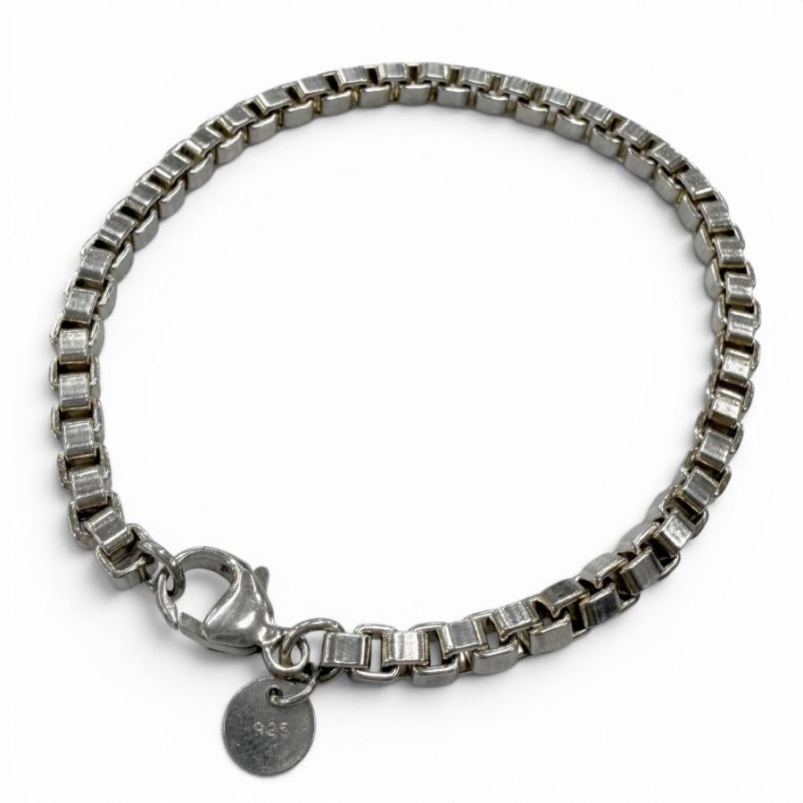 美品□TIFFANY&Co. ティファニー ベネチアン SV925 アクセサリー チェーンブレスレット シルバー 重量16.6g メンズ レディースオススメ◎ TIFFANY&Co.（ティファニー） 美品□TIFFANY&Co. ベネチアン SV925