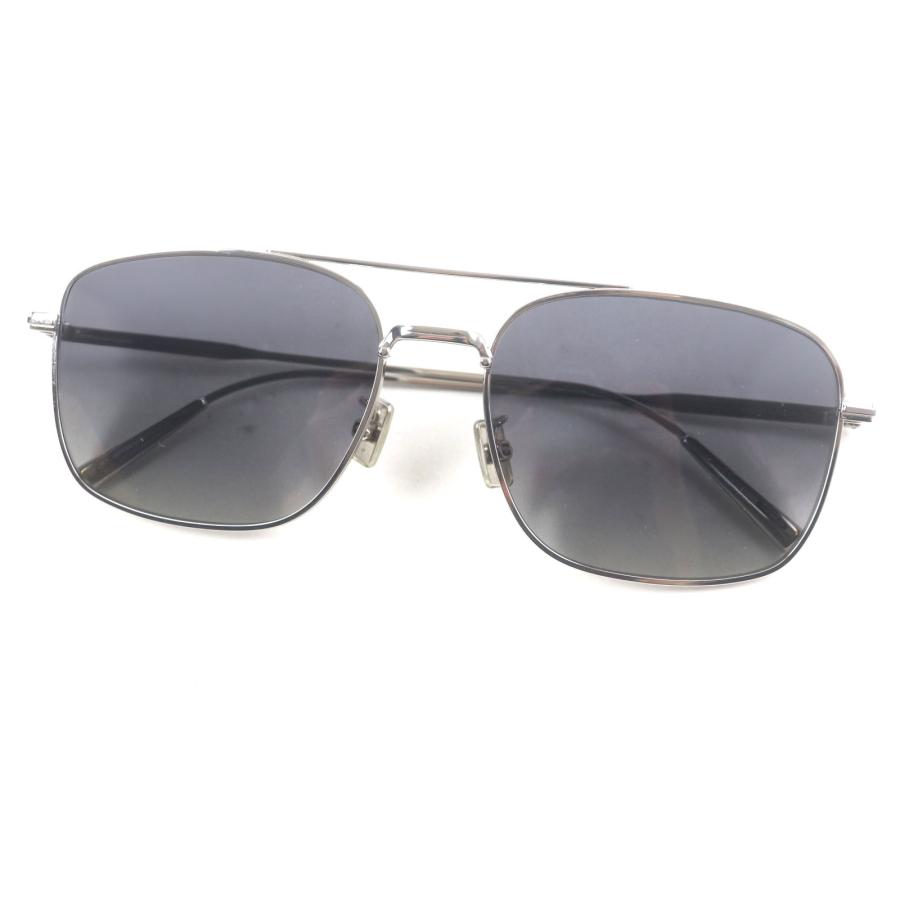 極美品▼DIOR ディオール オム SUTS17UXR DiorBlackSuit ディオールブラックスーツ ナビゲーターシェイプ ツーブリッジ サングラス シルバー 60□18 145 ケース付き イタリア製 メンズ Dior HOMME 極美品▽DIOR ディオール オム SUTS17UXR DiorBlackSuit
