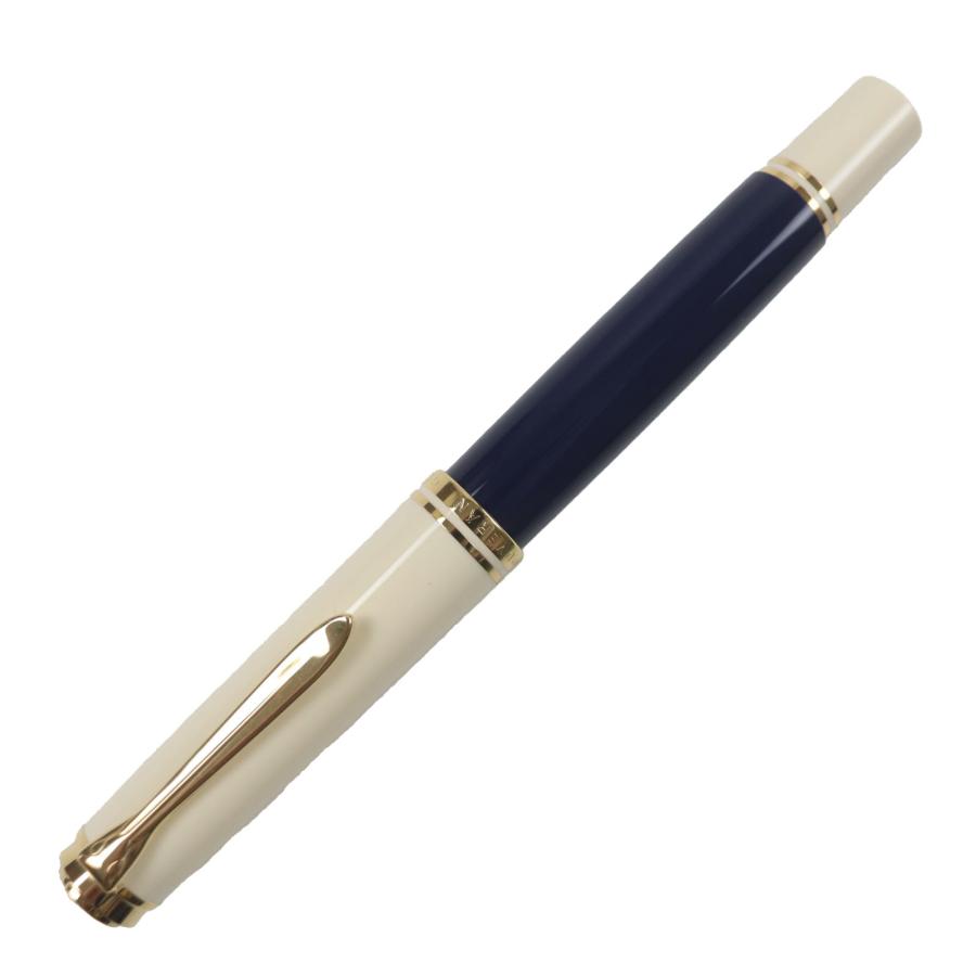 極美品▼PERIKAN ペリカン スペシャルエディション スーベレーン M800 18K Bニブ 万年筆 ネイビー クリーム ゴールド ドイツ製 メンズ Pelikan（ペリカン） 極美品▽PERIKAN スペシャルエディション