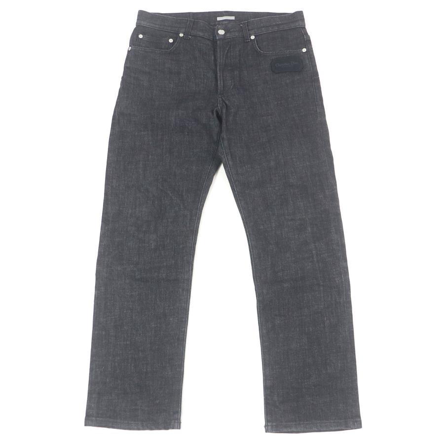 美品□DIOR ディオール 313DS14B315X ロゴワッペン レザーパッチ ボタンフライ デニムパンツ ジーンズ ブラック 31 イタリア製　正規品 美品□DIOR ディオール 313DS14B315X ロゴワッペン レザーパッチ