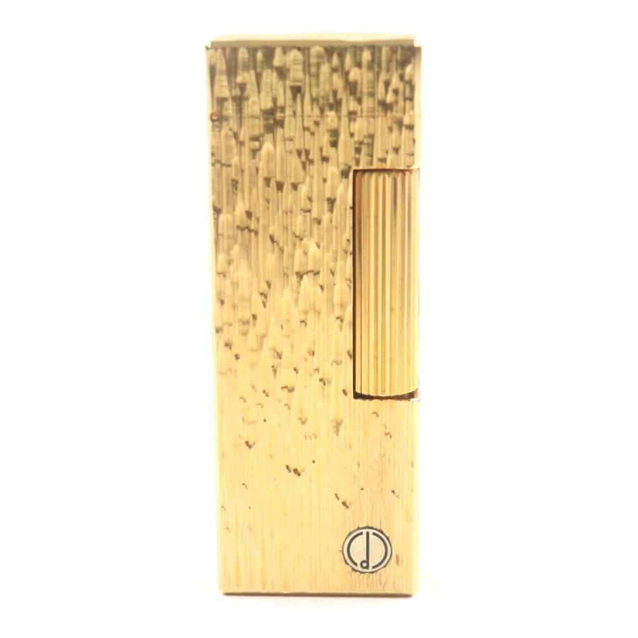 極美品◆dunhill ダンヒル ラッカー スクエア ロゴ ローラー式 ガスライター ブラック（ラメ）×ゴールド 着火◎ ケース付き dunhill（ダンヒル） 極美品▽Dunhill スクエア 総柄 ロゴ入り