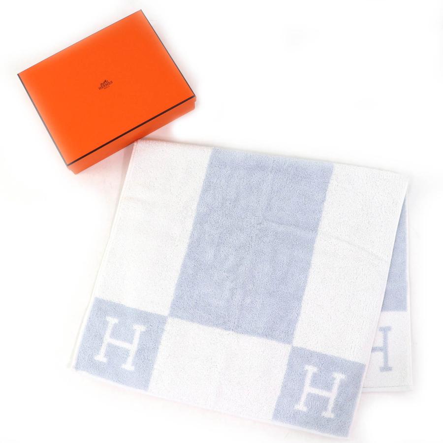 未使用品△HERMES エルメス 102193M Avalon アヴァロン コットン100％ ベビー バスタオル おくるみ ブランケット BLEU GLACIER ライトブルー系 箱付き フランス製 レディース HERMES（エルメス） 未使用品△HERMES 102193M Avalon アヴァロン