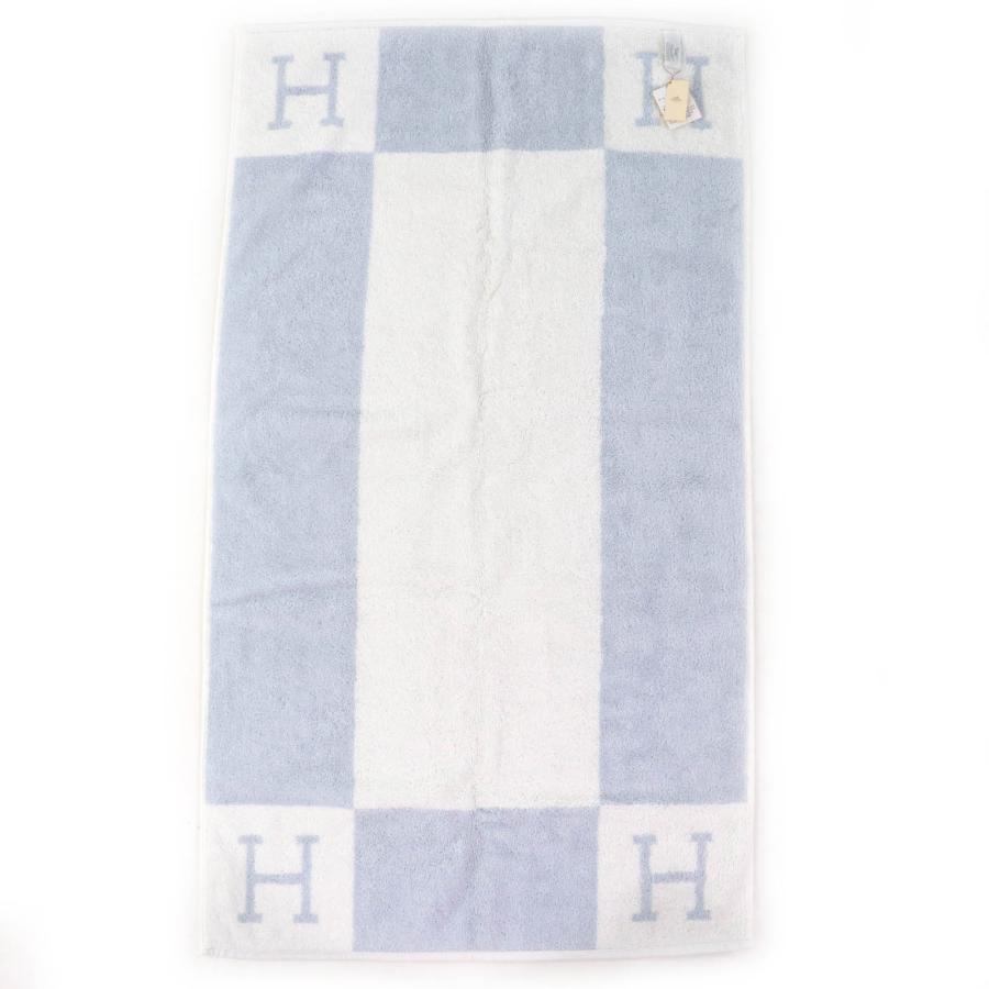 未使用品△HERMES エルメス 102193M Avalon アヴァロン コットン100％ ベビー バスタオル おくるみ ブランケット BLEU GLACIER ライトブルー系 箱付き フランス製 レディース HERMES（エルメス） 未使用品△HERMES 102193M Avalon アヴァロン