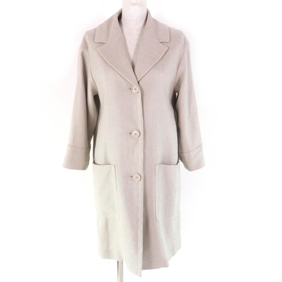 【未使用】S.MaxMara リネンコットンコート40 ネイビー 極美品△S MaxMara DESIGN FOR EASY LIVING エス マックスマーラ