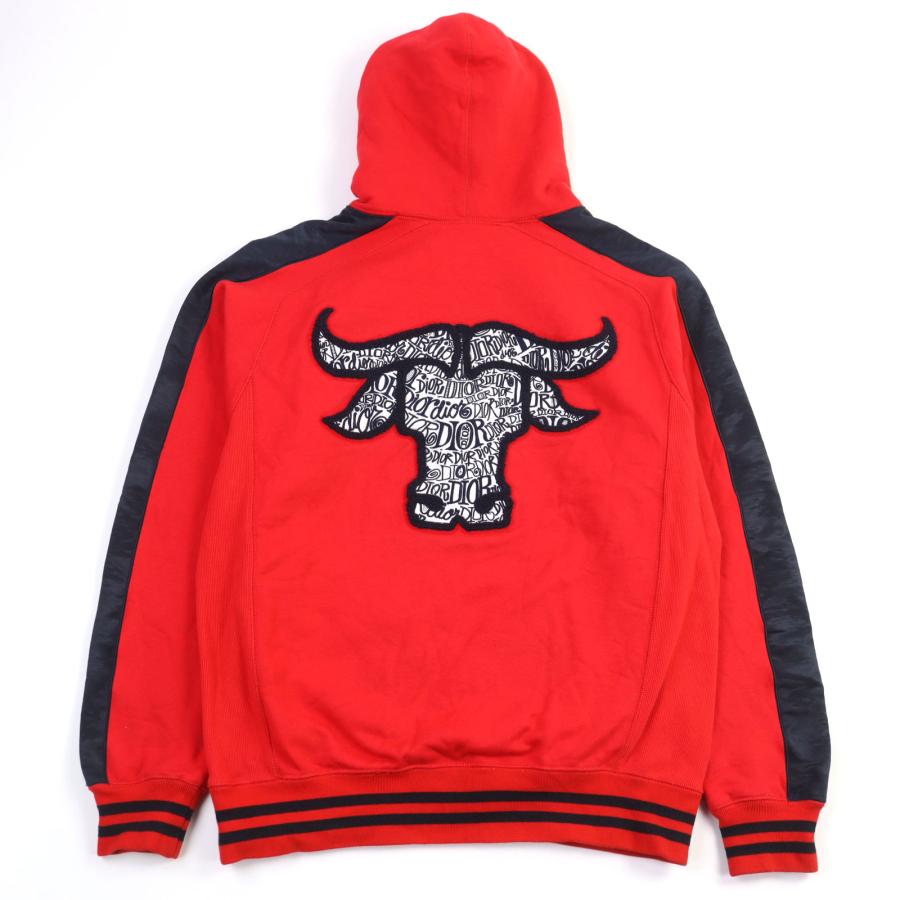 【美品】DIOR ディオール パーカー レッド 赤 44 ドンドン見直し】良品○DIOR SHAWN STUSSY ディオール オム ショーン