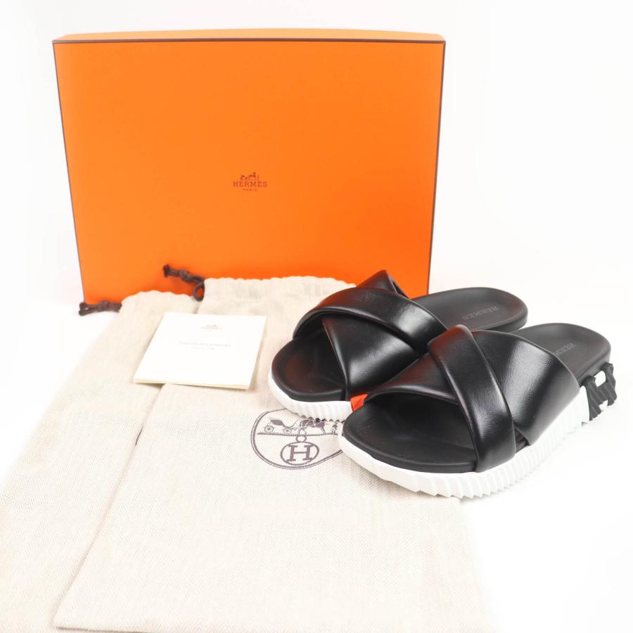 未使用品☆HERMES エルメス インフラ Hロゴ レザー フラット