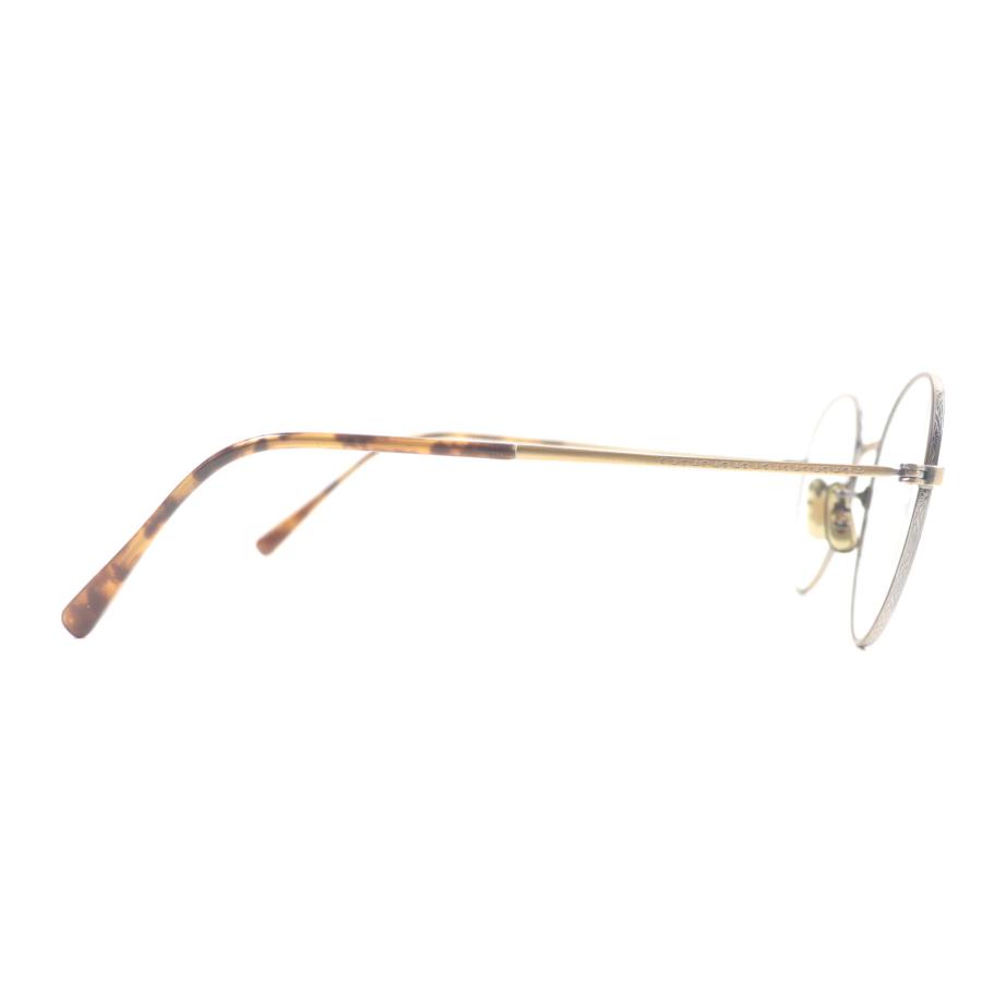 未使用品▼OLIVER PEOPLES オリバーピープルズ Lafferty AG マーブル柄 ボストン メガネ 眼鏡 アイウェア アンティークゴールド クリアブラウン 48□22-145 デモレンズ ケース付き 日本製 メンズ OLIVER PEOPLES（オリバーピープルズ） 未使用品▽オリバーピープルズ