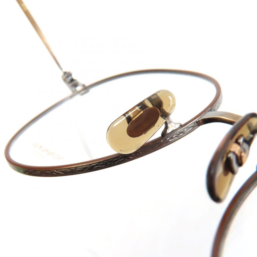 未使用品▼OLIVER PEOPLES オリバーピープルズ Lafferty AG マーブル柄 ボストン メガネ 眼鏡 アイウェア アンティークゴールド クリアブラウン 48□22-145 デモレンズ ケース付き 日本製 メンズ OLIVER PEOPLES（オリバーピープルズ） 未使用品▽オリバーピープルズ