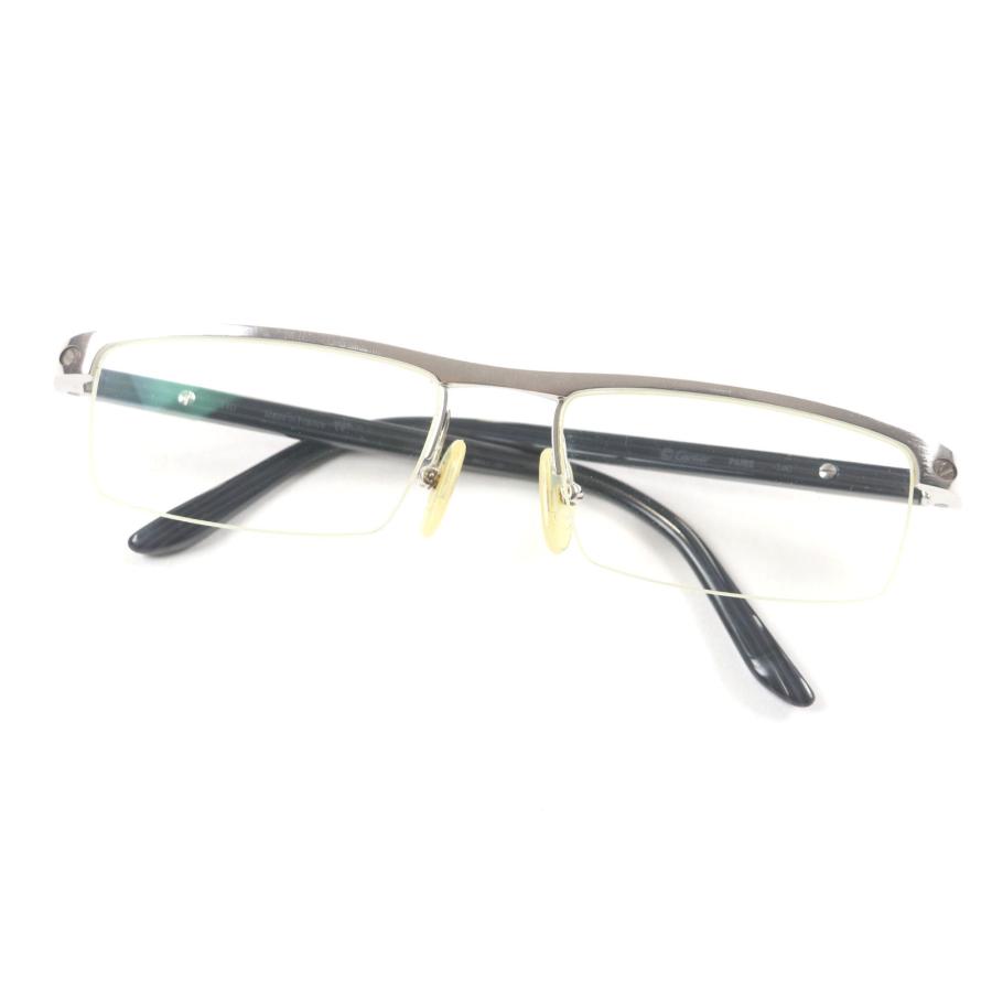 Cartier（カルティエ） 良品▽Cartier ハーフリム ロゴ入り メガネ 