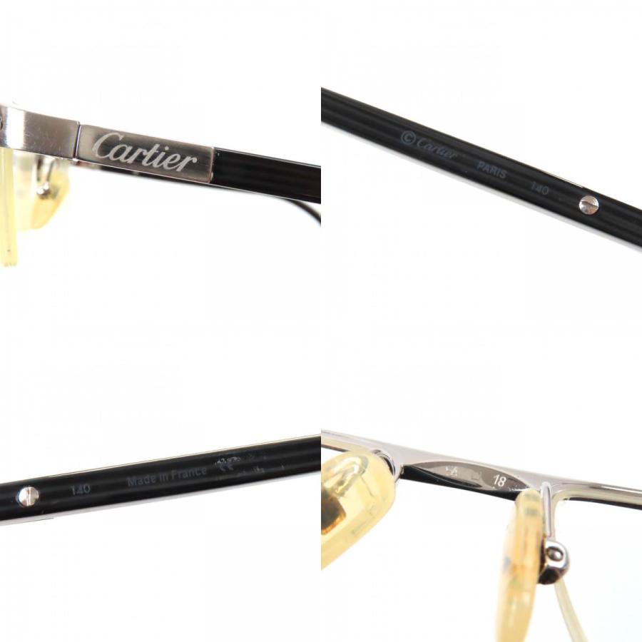 Cartier（カルティエ） 良品▽Cartier ハーフリム ロゴ入り メガネ 