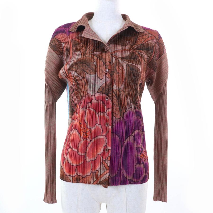 プリーツプリーズ　長袖 牡丹 花柄 極美品☆PLEATS PLEASE プリーツプリーズ イッセイミヤケ PP84-JK724