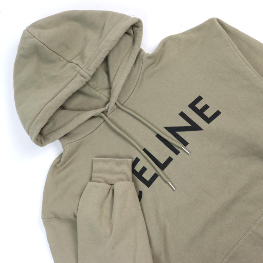 美品 セリーヌ 2Y321670Q ロゴ プリント ルーズ フーディー パーカー CELINE 美品○CELINE セリーヌ 2Y321670Q ロゴプリント プル