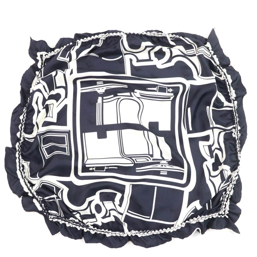 極美品☆HERMES エルメス COUPES TATTOO クーペ・タトゥアージュ シルク100％ フルフルデザイン スカーフ ネイビー 箱付き レディース HERMES（エルメス） 極美品☆HERMES COUPES TATTOO クーペ・タトゥ