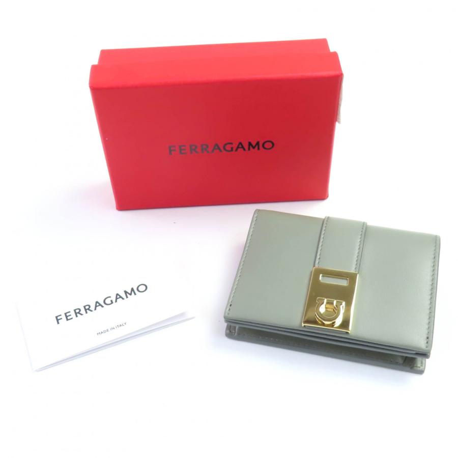 極美品◇FERRAGAMO フェラガモ 0775288 レザー ガンチーニ金具付き