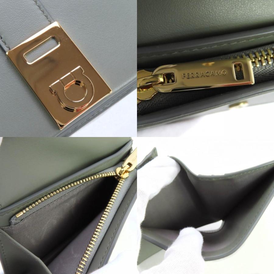 極美品◇FERRAGAMO フェラガモ 0775288 レザー ガンチーニ金具付き