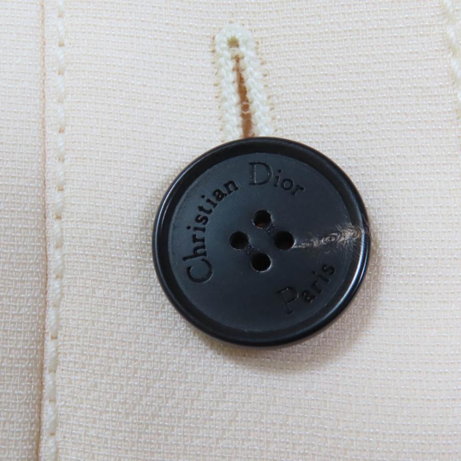 美品☆Christian Dior クリスチャンディオール 341B32A1166 シルク fallコレクション着用 ロゴボタン ドレス ワンピース 38 正規品の画像