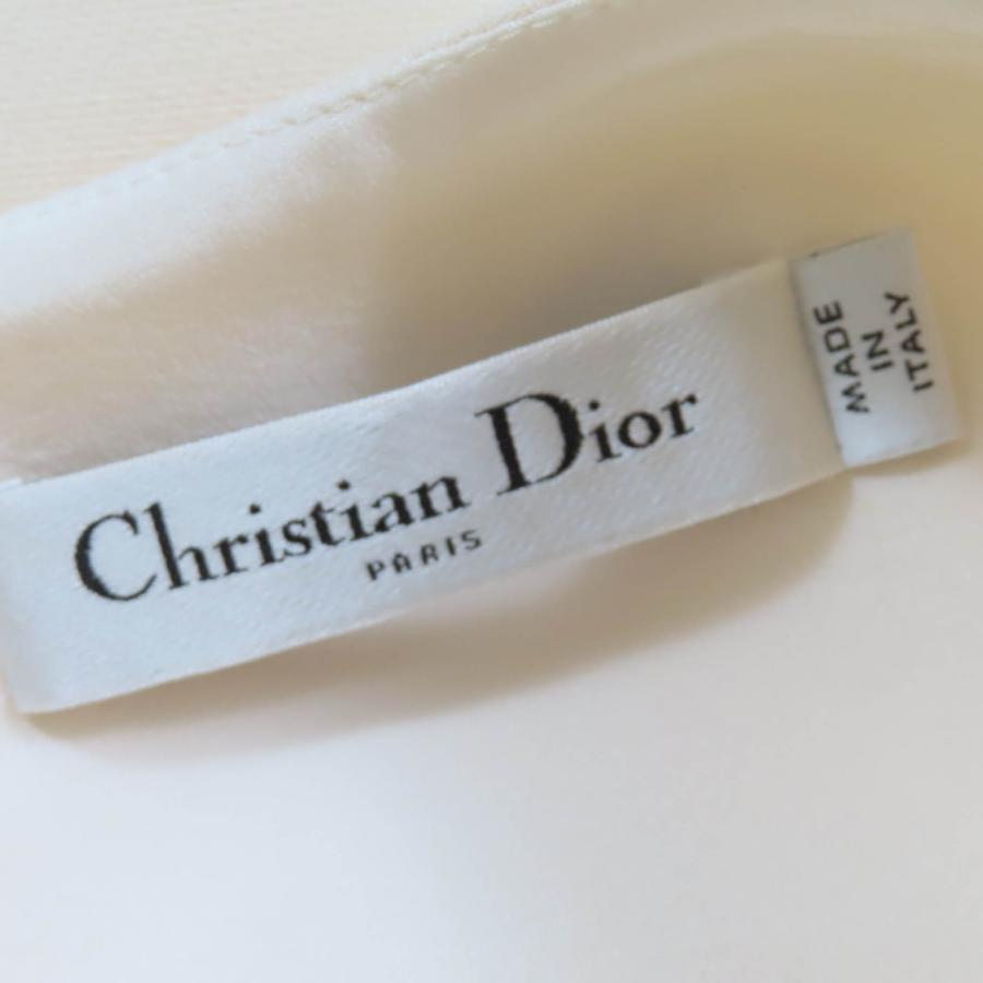 美品☆Christian Dior クリスチャンディオール 341B32A1166 シルク fallコレクション着用 ロゴボタン ドレス ワンピース 38 正規品の画像
