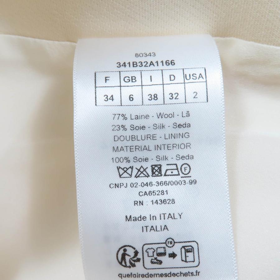 美品☆Christian Dior クリスチャンディオール 341B32A1166 シルク fallコレクション着用 ロゴボタン ドレス ワンピース 38 正規品の画像