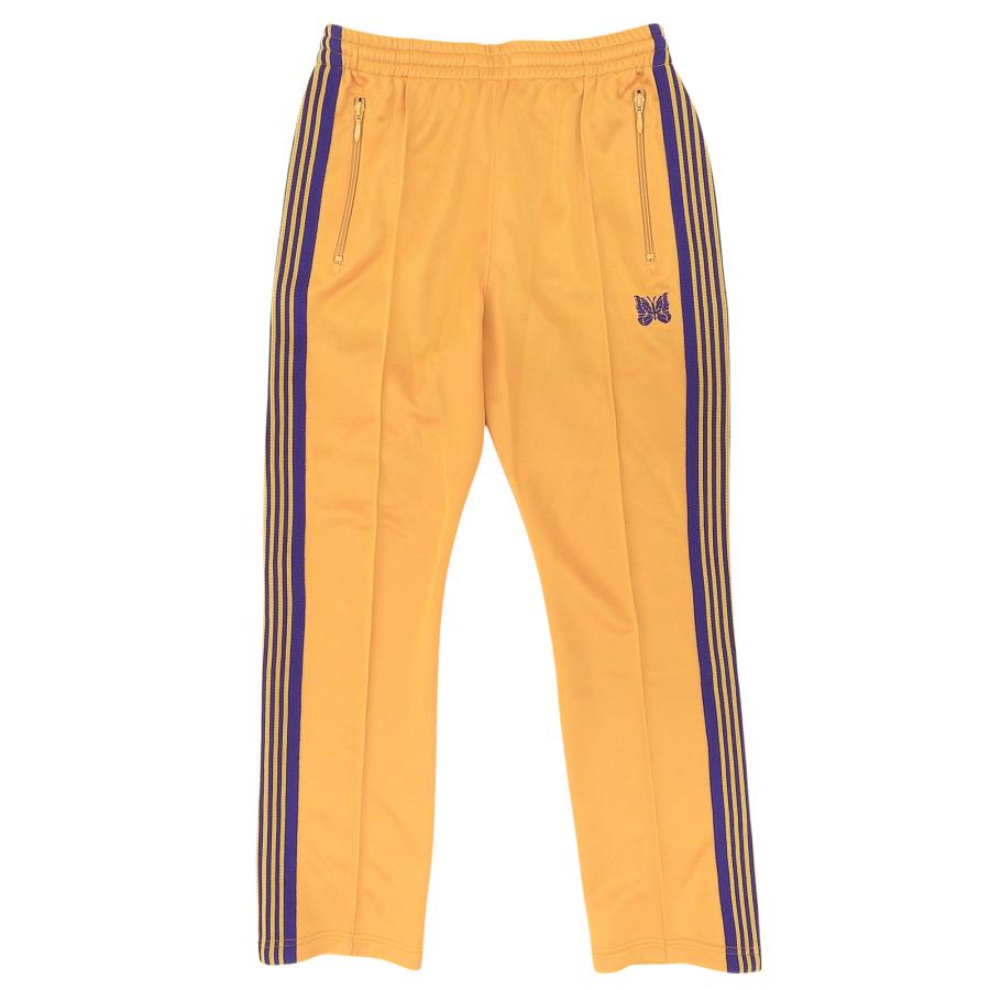 極美品▲Needles ニードルス KP221 ロゴエンブロイダリー サイドライン ナロートラック パンツ イエロー パープル S 正規品　メンズ Needles（ニードルス） 極美品△Needles KP221 ロゴエンブロイダリー