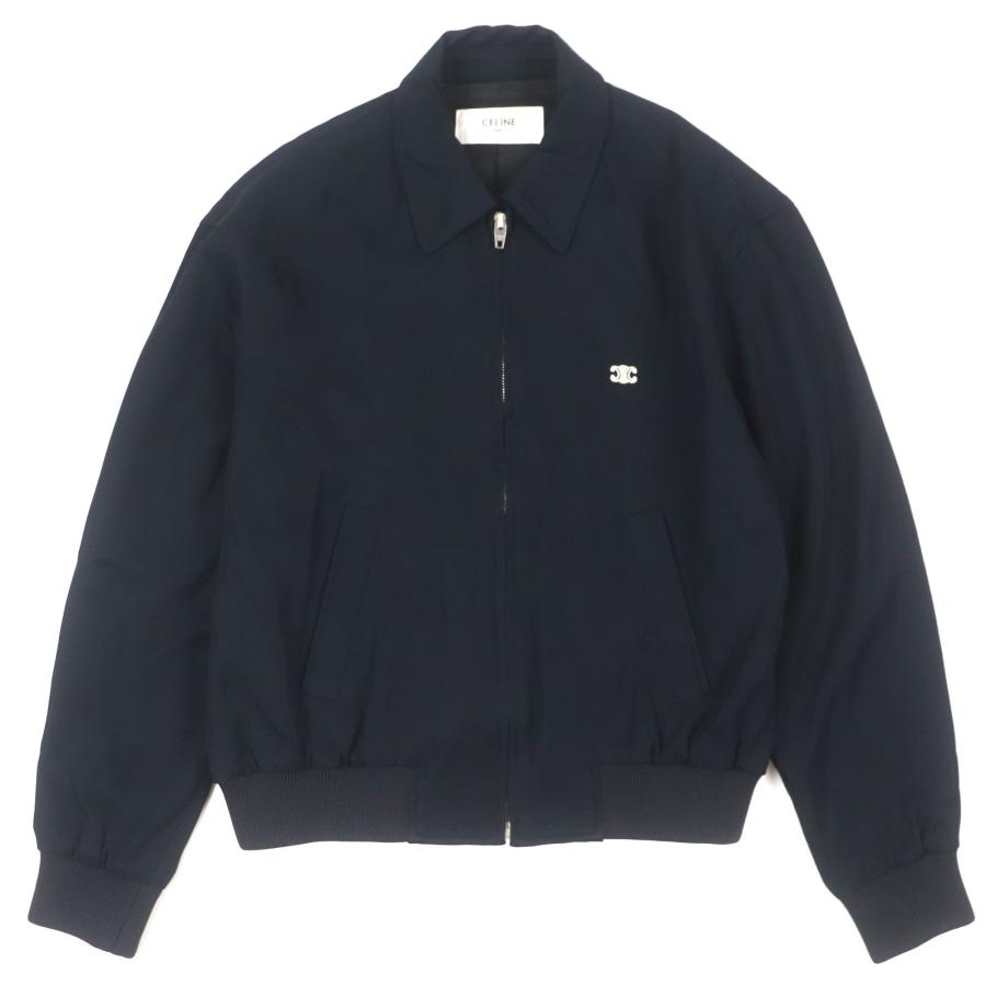 極美品▼CELINE セリーヌ 2W47B585X 公式掲載 トリオンフ刺繍 ZIPUP ブルゾン ジャケット スイングトップ 46 正規品 メンズ 定価324500円 CELINE（セリーヌ） 極美品▽CELINE 2W47B585X 公式掲載 トリオンフ