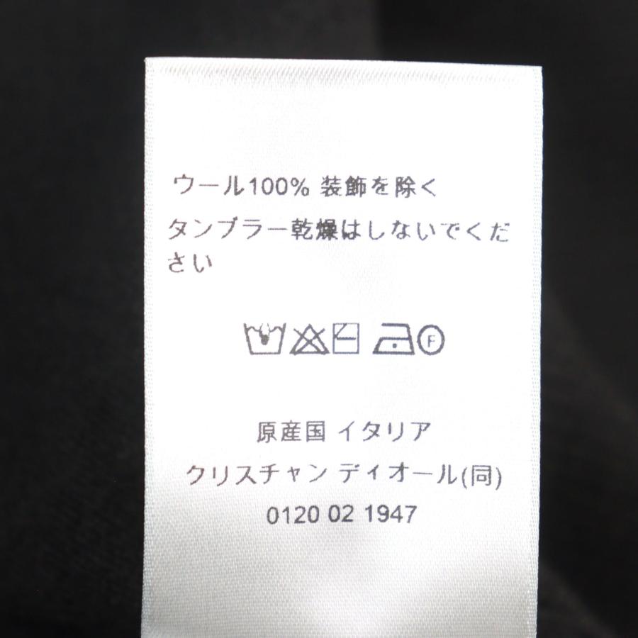 美品○DIOR ディオール オム 25SS 513M663A2007 ウール100% Archives Labels刺繍 ロゴ入り クルーネック ニット 黒系 L 正規品 メンズの画像