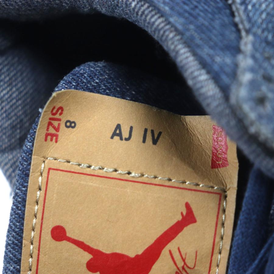 良品▼Nike Levis ナイキ リーバイス A02571-401 エアジョーダン4 レトロ デニム スニーカー インディゴ 8 (26cm) 箱付き メンズの画像