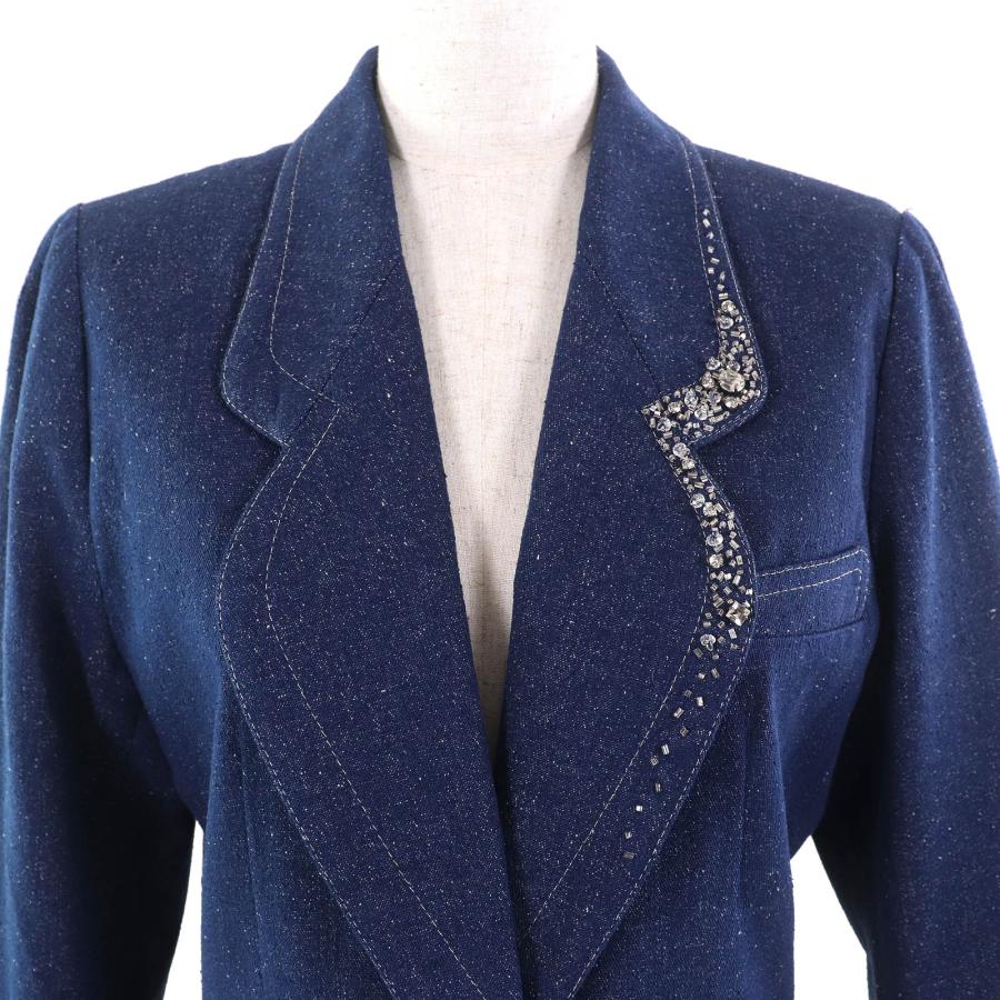 美品△LEONARD FASHION レオナール ファッション シルク100％ ロゴ刺繍