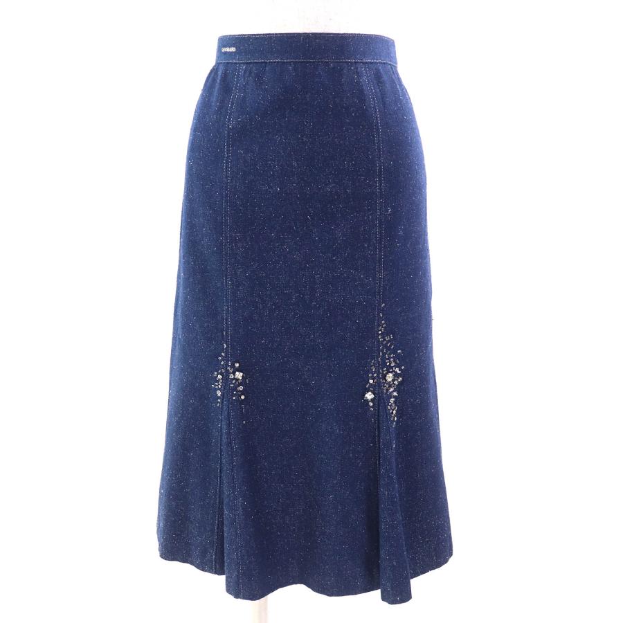 美品△LEONARD FASHION レオナール ファッション シルク100％ ロゴ刺繍