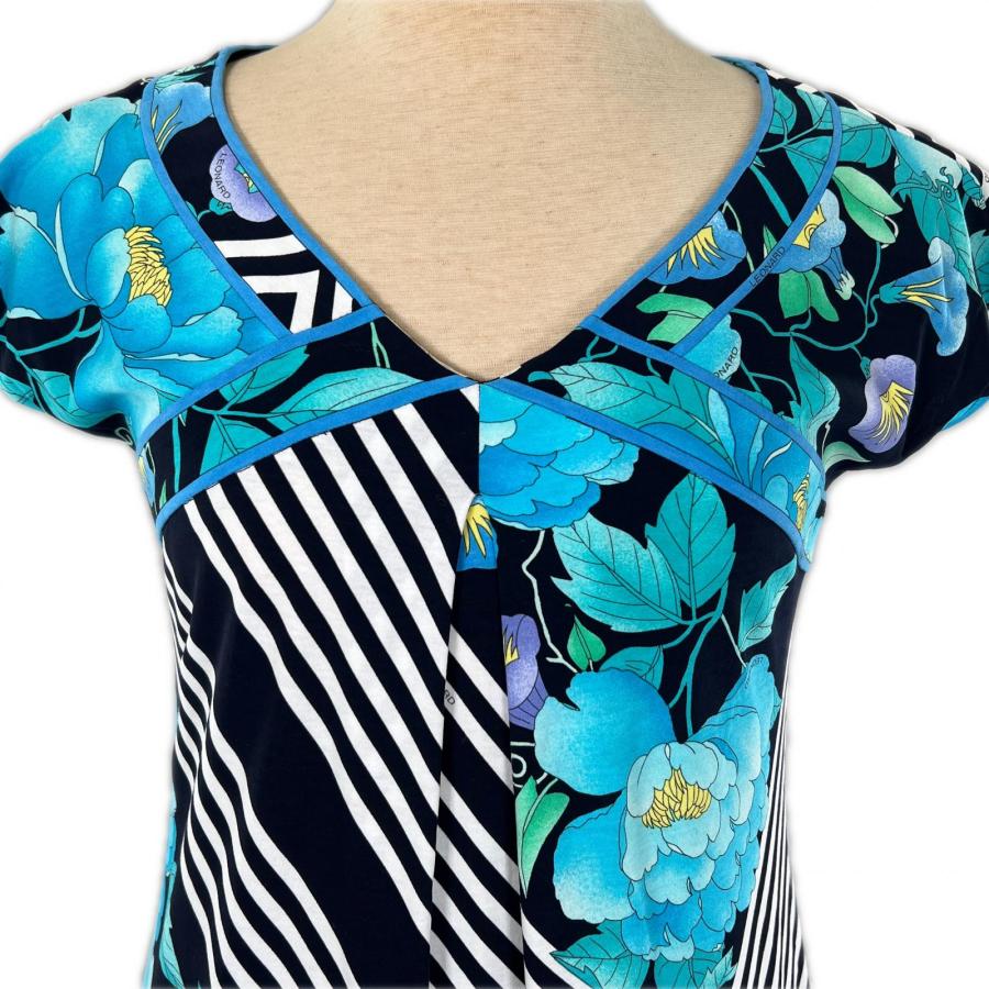 ♥更にセール♥✨️極美品✨レオナール ワンピース 花柄 ボタニカル 極美品△LEONARD FASHION レオナール ファッション コットン100