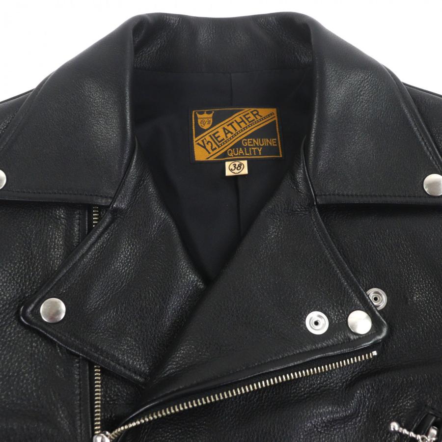 美品▽Y'2 LEATHER ワイツーレザー SR-39 牛革 ステアオイル ダブル