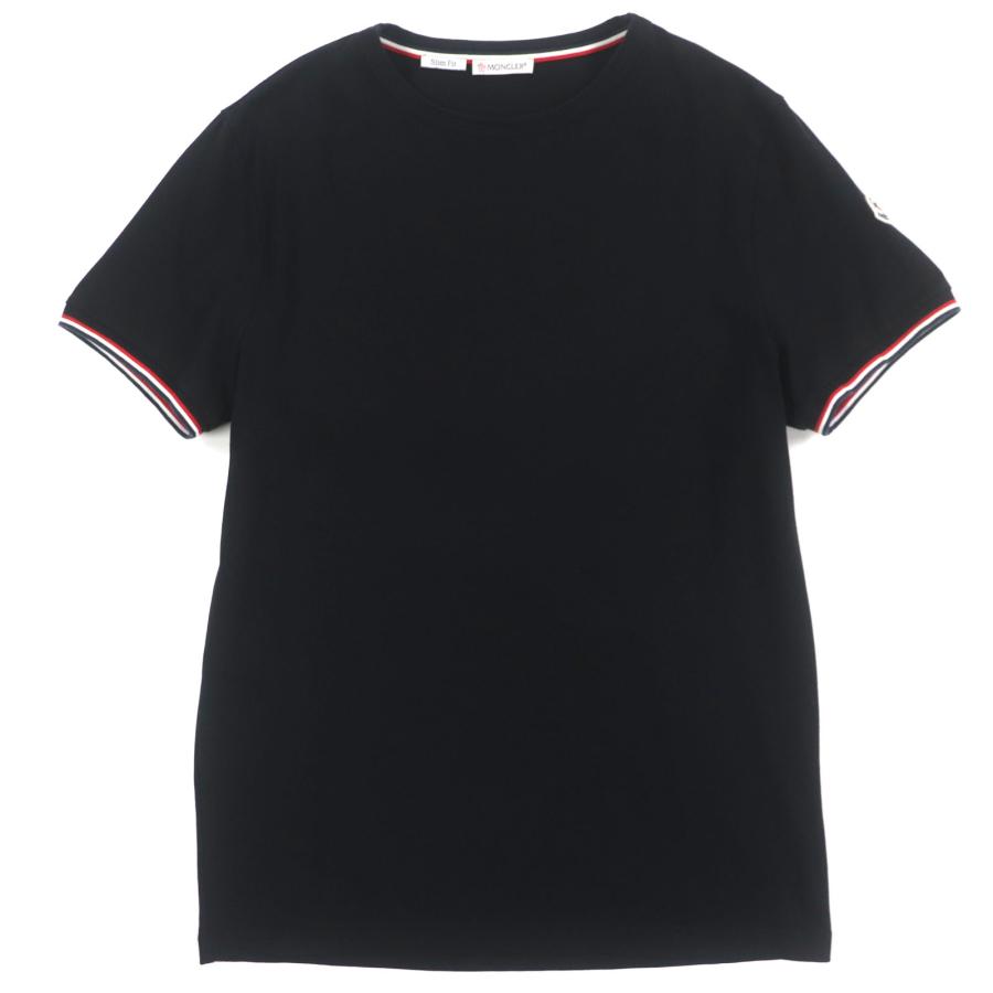 美品▼MONCLER モンクレール 21SS G10918C71600 Slim Fit ロゴワッペン付 トリコロール ショートスリーブ 半袖Ｔシャツ M 正規品 メンズ MONCLER（モンクレール） 美品▽MONCLER 21SS G10918C71600 Slim Fit