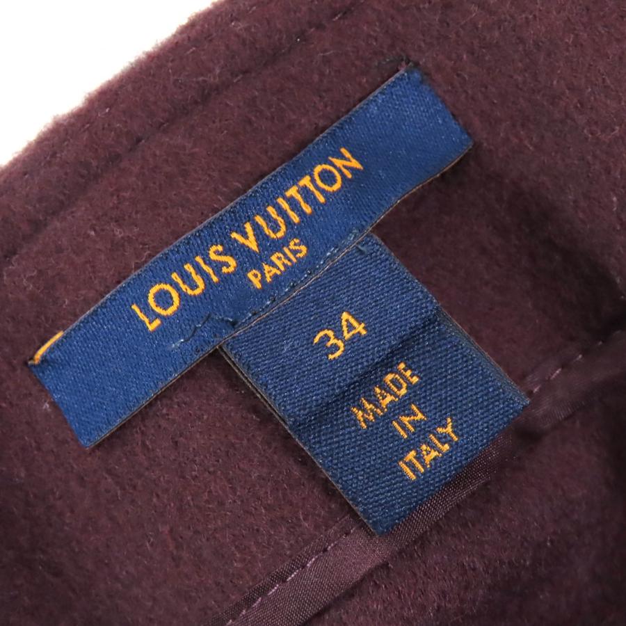 極美△LOUIS VUITTON ルイヴィトン 21AW 1A90Z6  モノグラム マルタンガール ウール シルク ロゴボタン ミニスカート ブラウン 34 正規品の画像