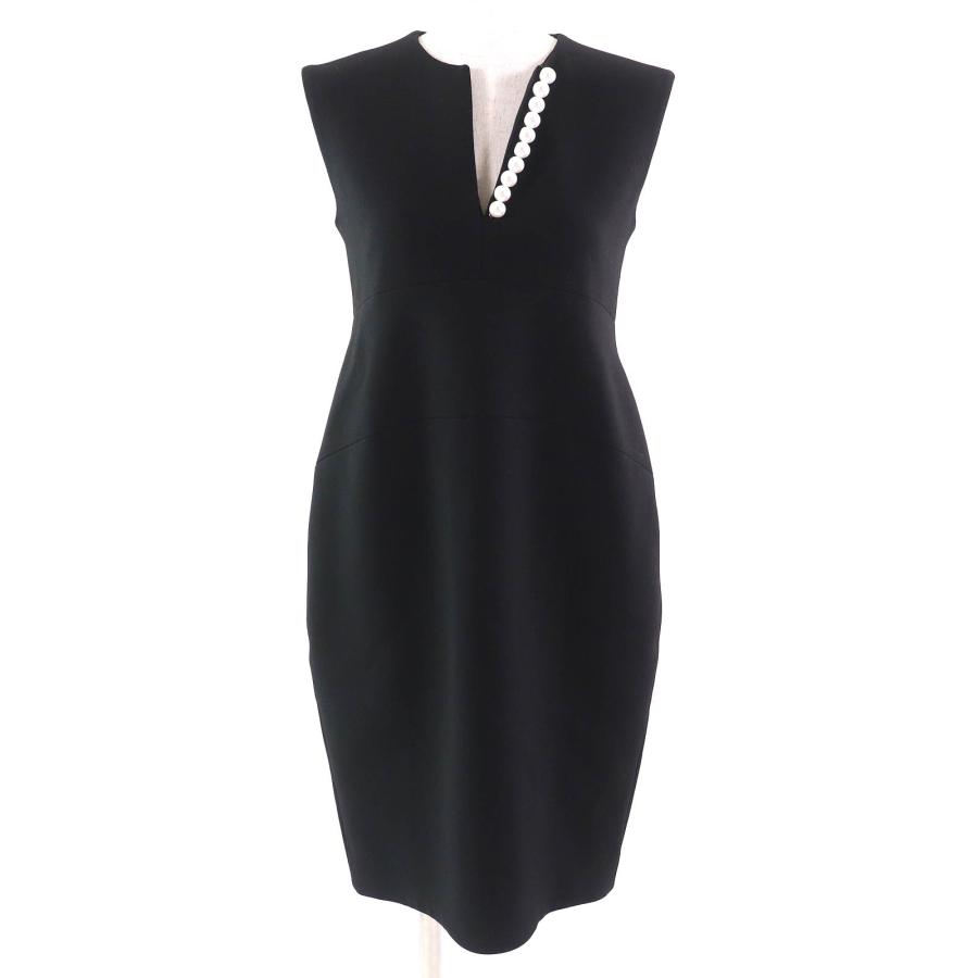 極美品△YOKO CHAN ヨーコチャン 2021年製 フェイクパール ノースリーブ ワンピース ドレス ワンピース ブラック 36 日本製 正規品 極美品△YOKO CHAN ヨーコチャン 2021年製 フェイクパール