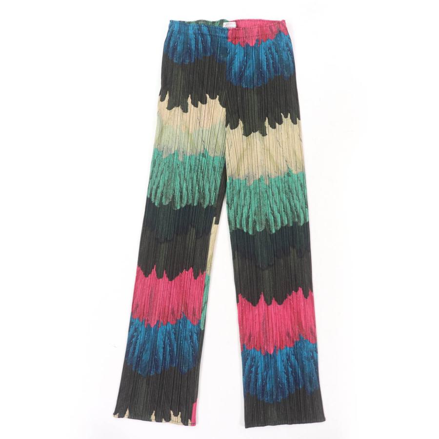極美品 PLEATS PLEASE イッセイミヤケ マルチカラー パンツ M 極美品☆PLEATS PLEASE プリーツプリーズ イッセイミヤケ PP33-JF711